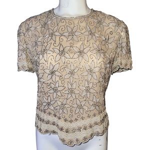 Vintage Adrianna Papell Beaded Sequin Blouse